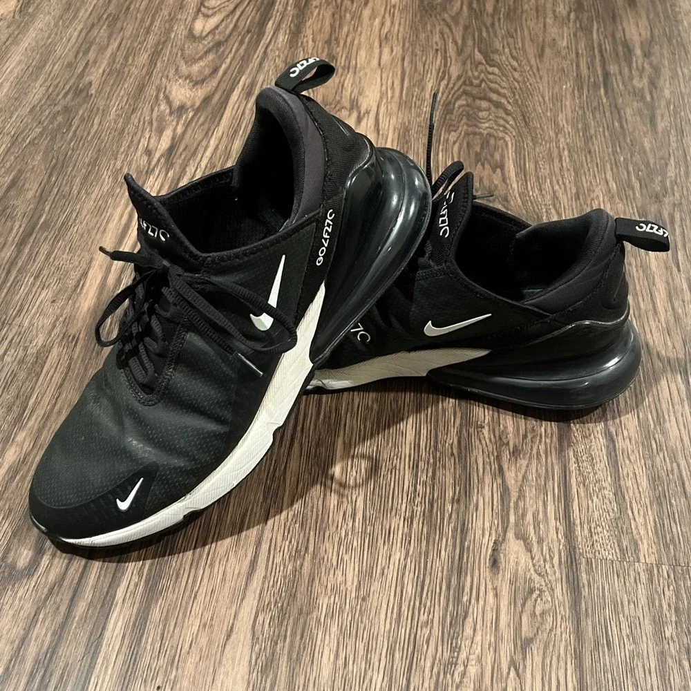 Nike Air Max 270 G Golf Shoes Color Black White Men's Size 12